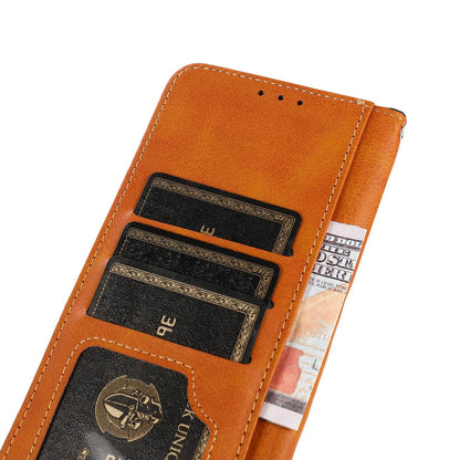 For Motorola Edge 70 Max 5G KHAZNEH Dual-color Cowhide Texture Flip Leather Phone Case(Black)