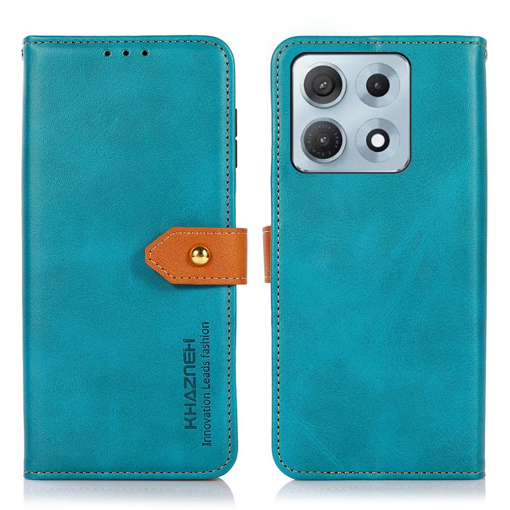 For Motorola Edge 70 Max 5G KHAZNEH Dual-color Cowhide Texture Flip Leather Phone Case(Blue)