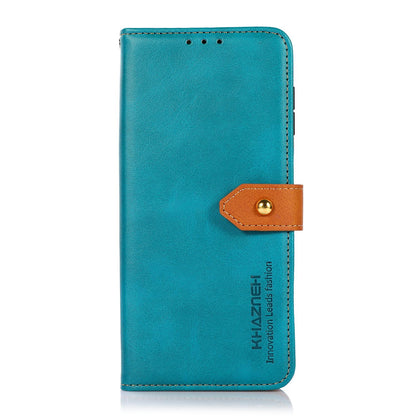 For Motorola Edge 70 Max 5G KHAZNEH Dual-color Cowhide Texture Flip Leather Phone Case(Blue)