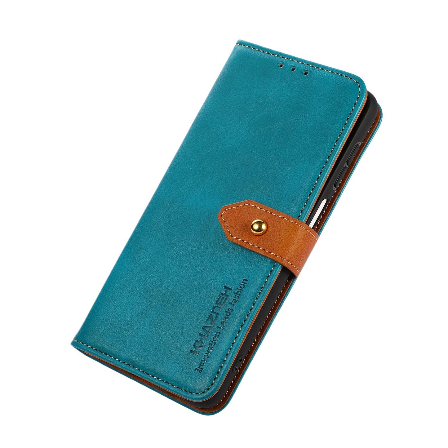 For Motorola Edge 70 Max 5G KHAZNEH Dual-color Cowhide Texture Flip Leather Phone Case(Blue)