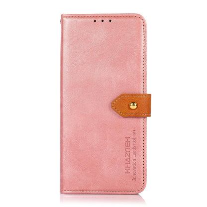 For Motorola Edge 70 Max 5G KHAZNEH Dual-color Cowhide Texture Flip Leather Phone Case(Rose Gold)