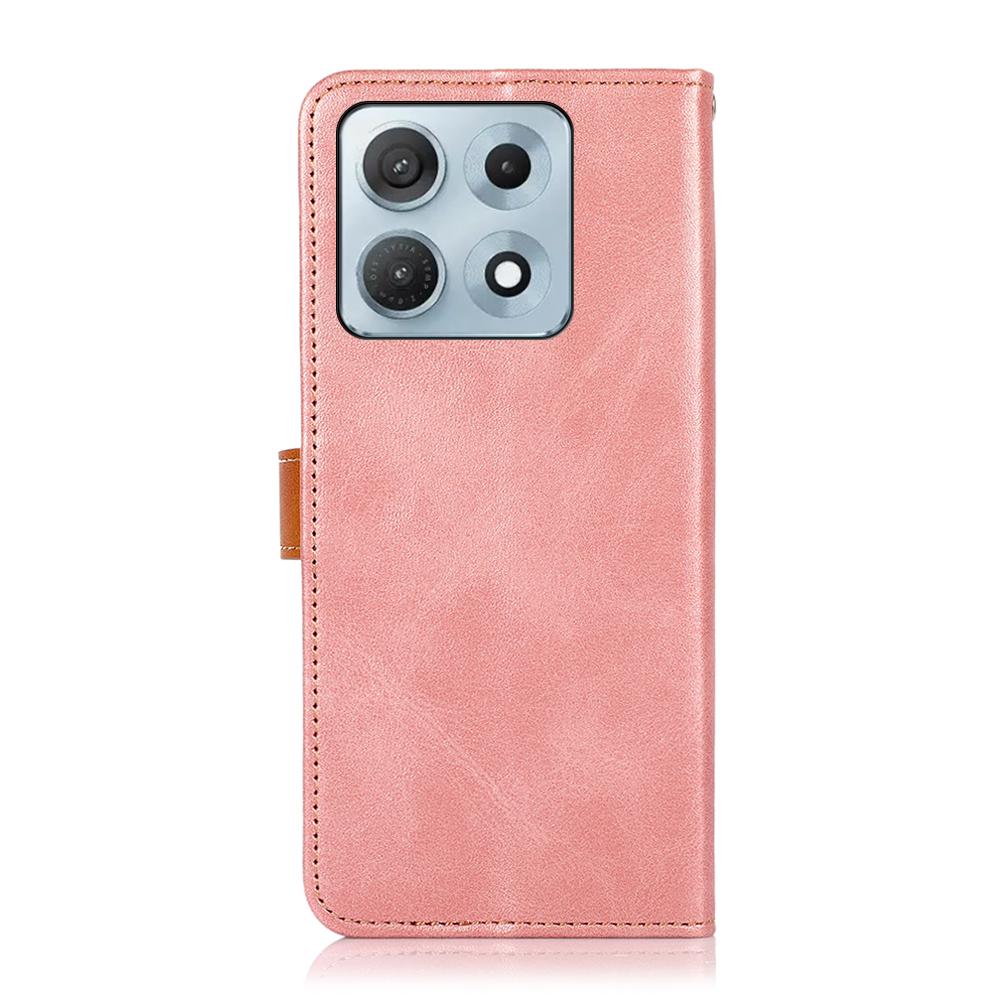 For Motorola Edge 70 Max 5G KHAZNEH Dual-color Cowhide Texture Flip Leather Phone Case(Rose Gold)