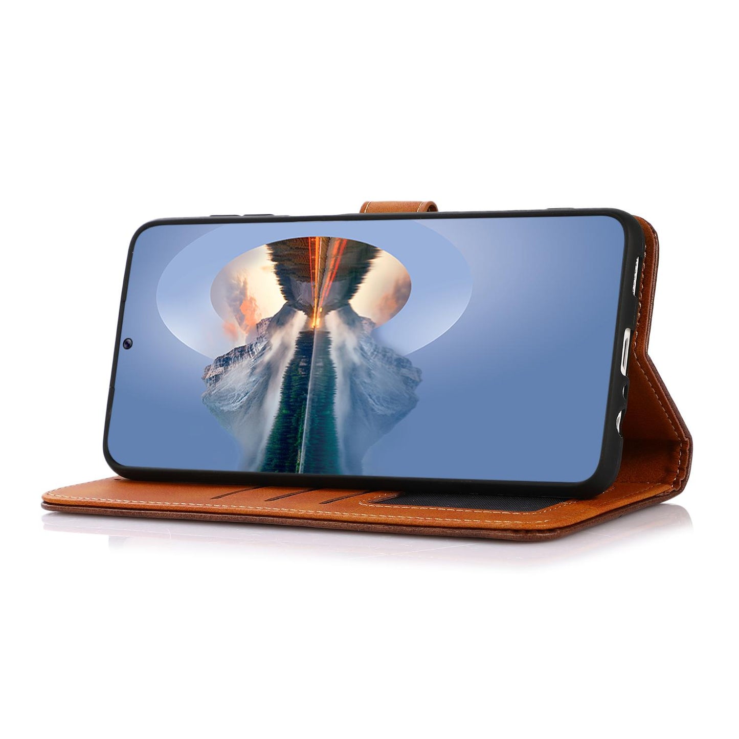 For Motorola Edge 70 Max 5G KHAZNEH Dual-color Cowhide Texture Flip Leather Phone Case(Rose Gold)