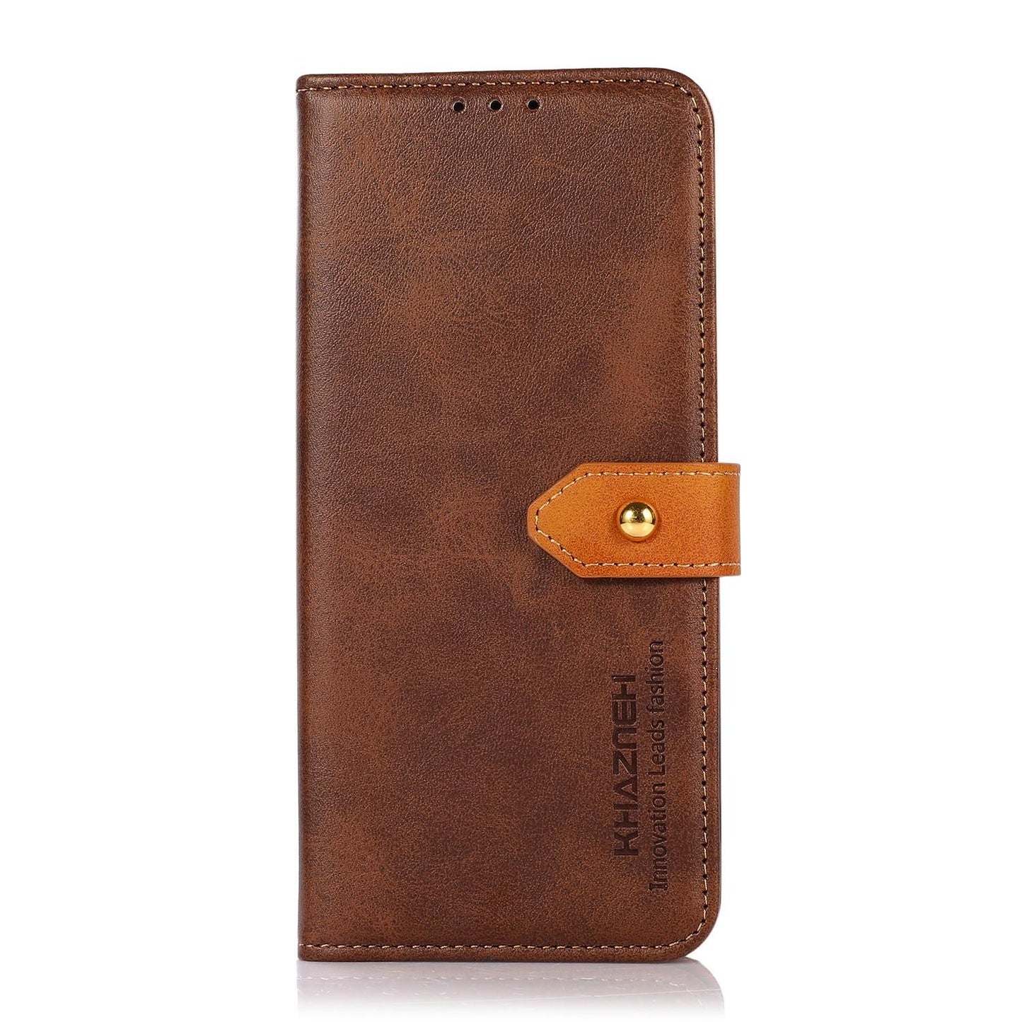 For Motorola Edge 70 Max 5G KHAZNEH Dual-color Cowhide Texture Flip Leather Phone Case(Brown)
