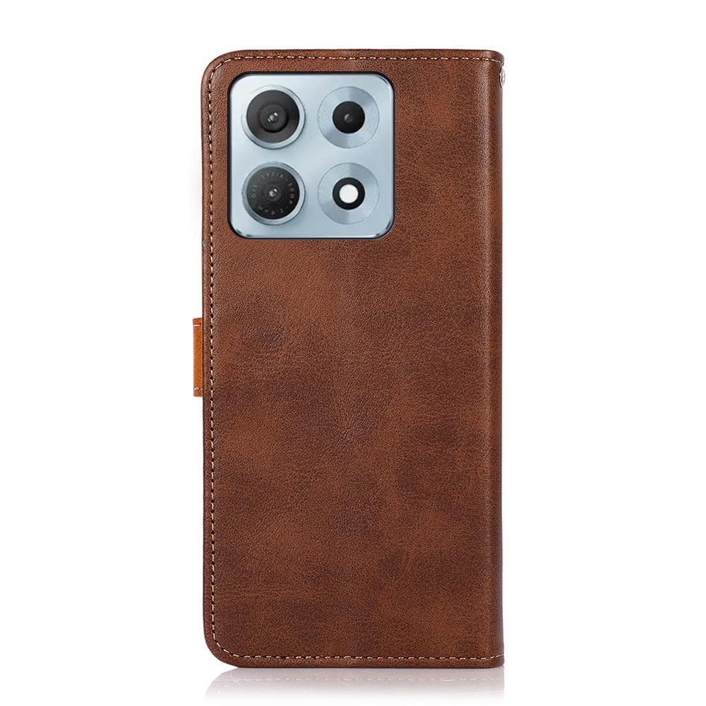 For Motorola Edge 70 Max 5G KHAZNEH Dual-color Cowhide Texture Flip Leather Phone Case(Brown)