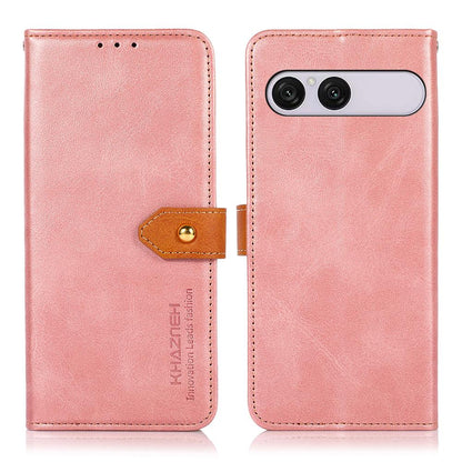For Sony Xperia 10 VIII/10 VII KHAZNEH Dual-color Cowhide Texture Flip Leather Phone Case - Rose Gold - EDA005317005C