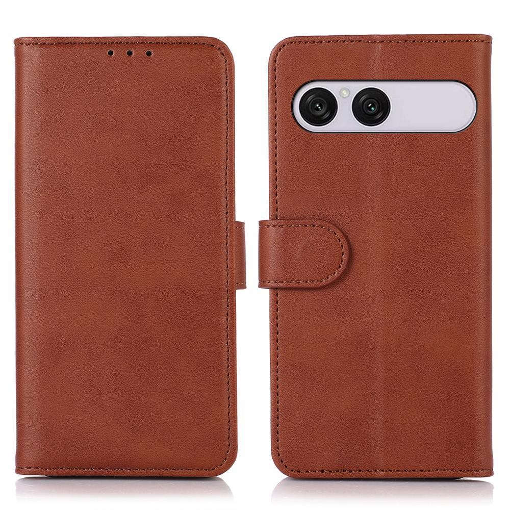 For Sony Xperia 10 VIII / 10 VII Cow Texture Leather Phone Case - Brown - EDA005317705D