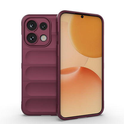 For OPPO Reno16 F 5G Global Magic Shield TPU + Flannel Phone Case - Wine Red - EDA005399035B