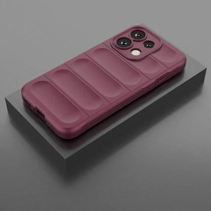 For OPPO Reno16 F 5G Global Magic Shield TPU + Flannel Phone Case - Wine Red - EDA005399035B