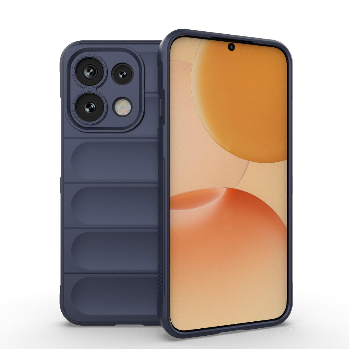 For OPPO Reno16 F 5G Global Magic Shield TPU + Flannel Phone Case - Dark Blue - EDA005399035D