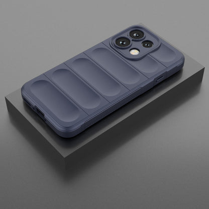 For OPPO Reno16 F 5G Global Magic Shield TPU + Flannel Phone Case - Dark Blue - EDA005399035D