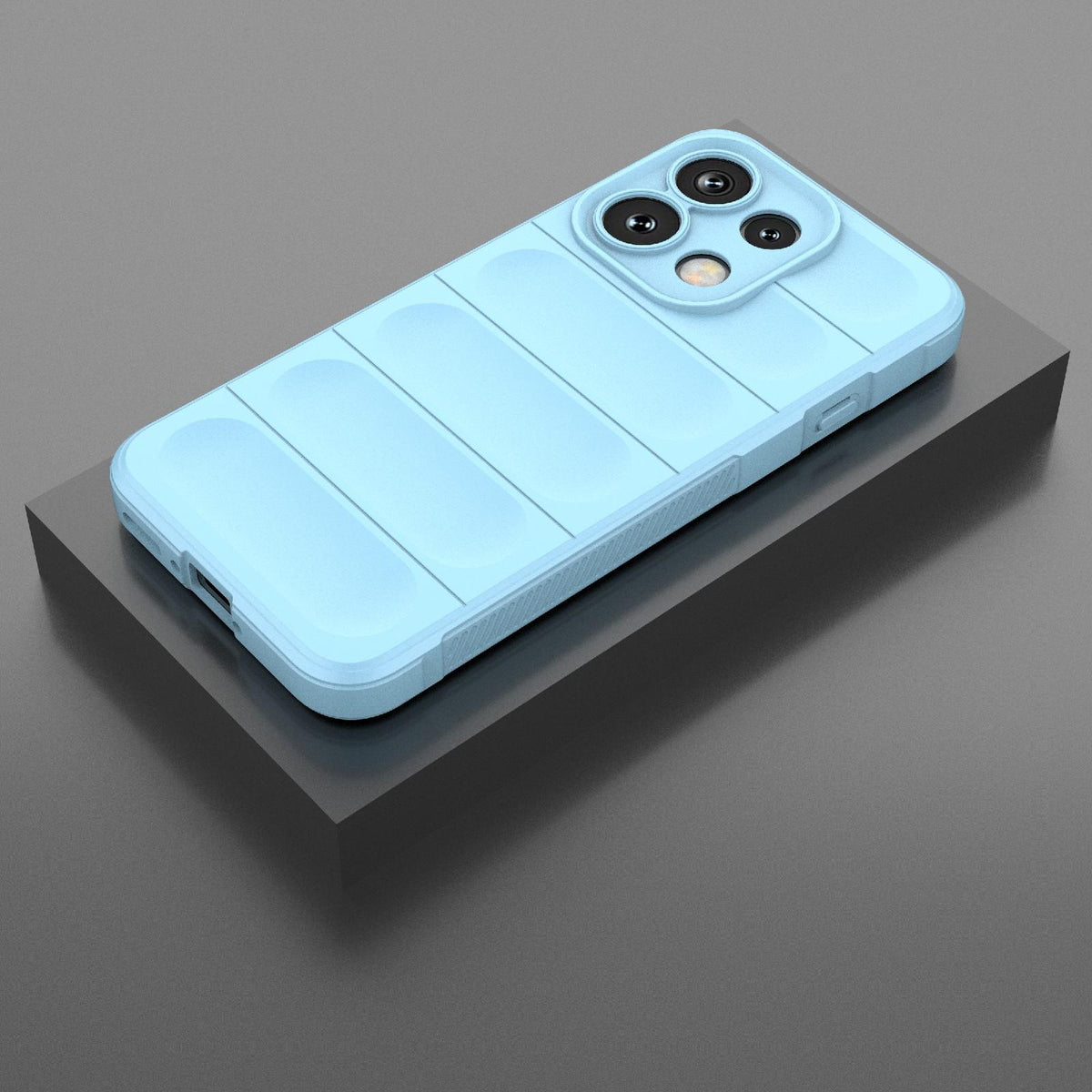For OPPO Reno16 F 5G Global Magic Shield TPU + Flannel Phone Case - Light Blue - EDA005399035E