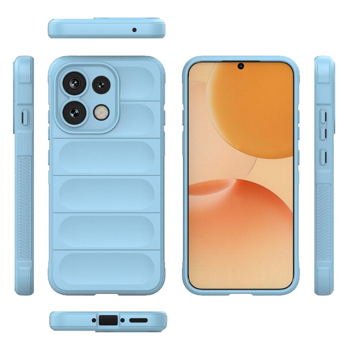 For OPPO Reno16 F 5G Global Magic Shield TPU + Flannel Phone Case - Light Blue - EDA005399035E