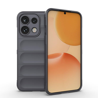 For OPPO Reno16 F 5G Global Magic Shield TPU + Flannel Phone Case - Dark Grey - EDA005399035F