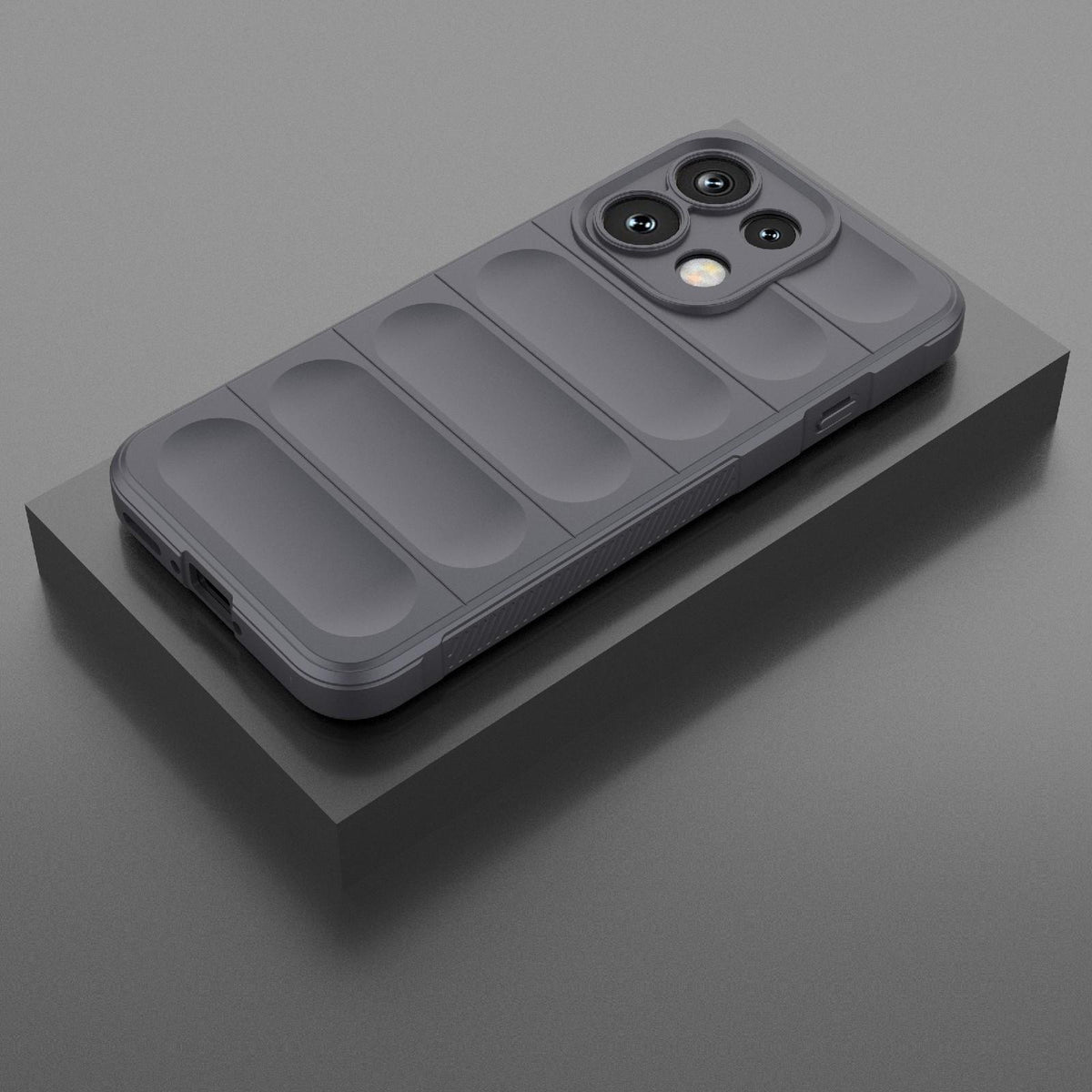 For OPPO Reno16 F 5G Global Magic Shield TPU + Flannel Phone Case - Dark Grey - EDA005399035F