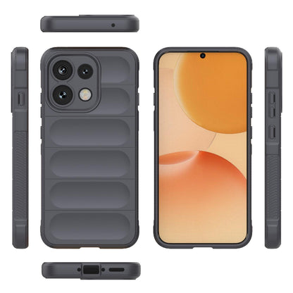For OPPO Reno16 F 5G Global Magic Shield TPU + Flannel Phone Case - Dark Grey - EDA005399035F