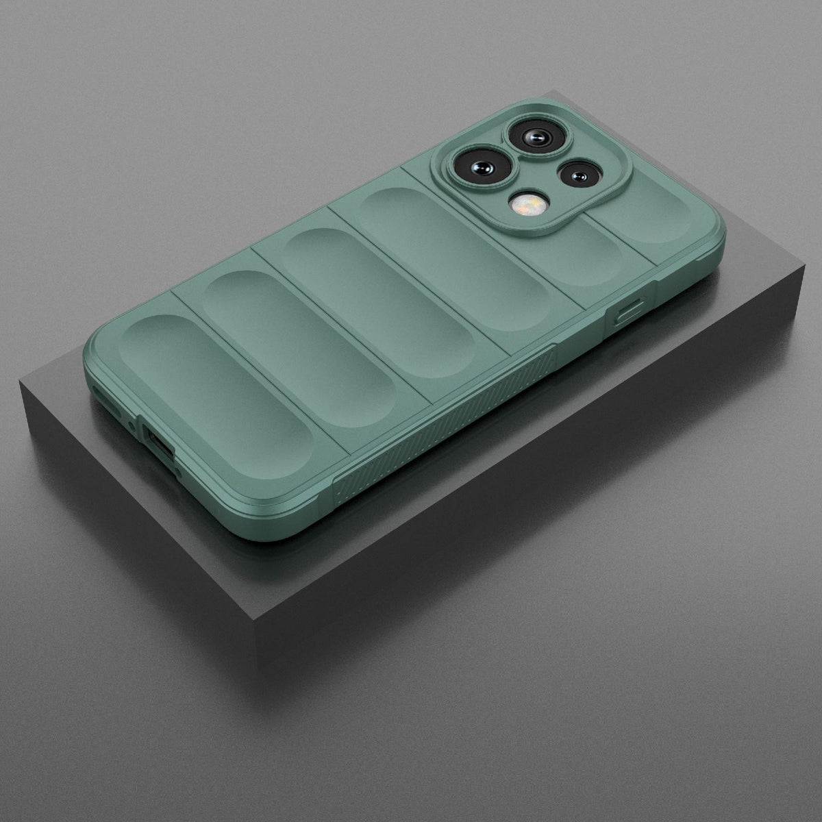 For OPPO Reno16 F 5G Global Magic Shield TPU + Flannel Phone Case - Dark Green - EDA005399035G