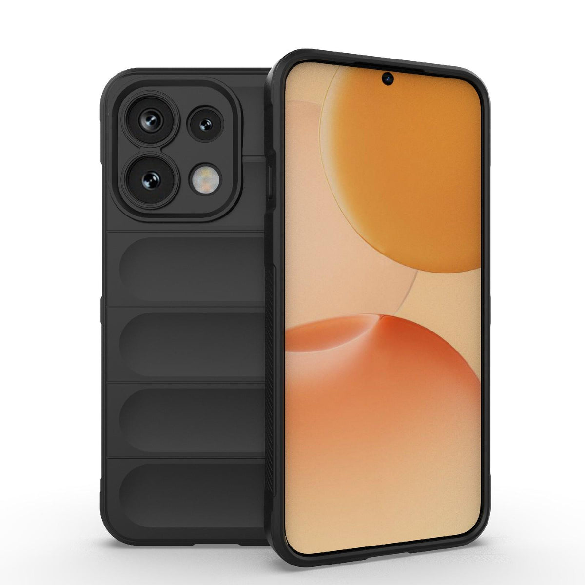 For OPPO Reno16 F 5G Global Magic Shield TPU + Flannel Phone Case - Black - EDA005399035J