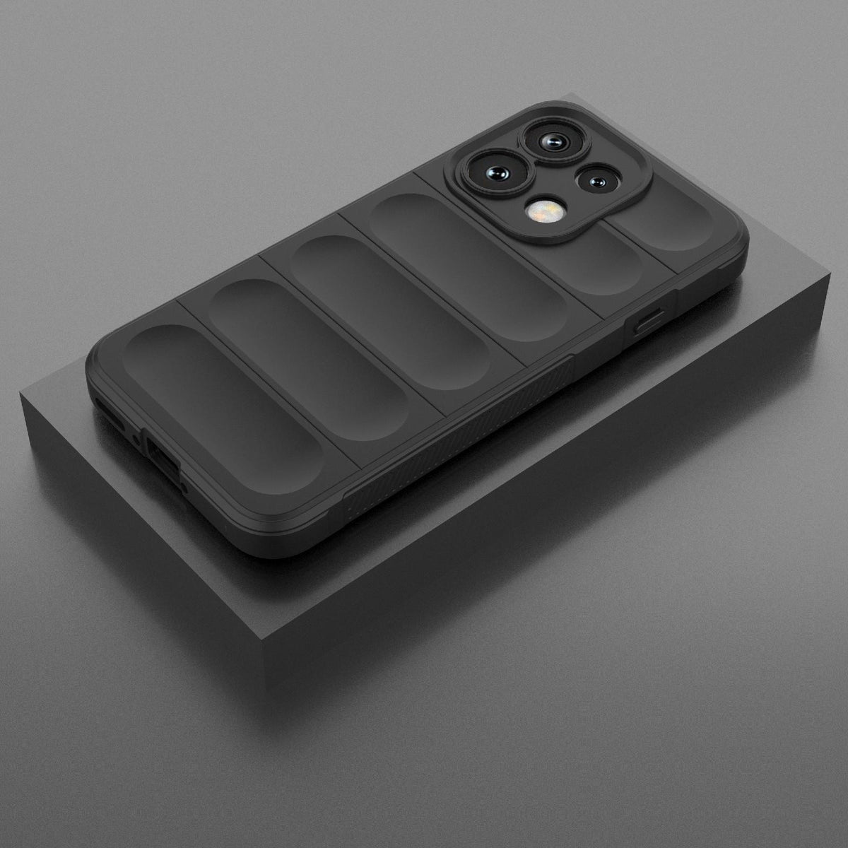 For OPPO Reno16 F 5G Global Magic Shield TPU + Flannel Phone Case - Black - EDA005399035J