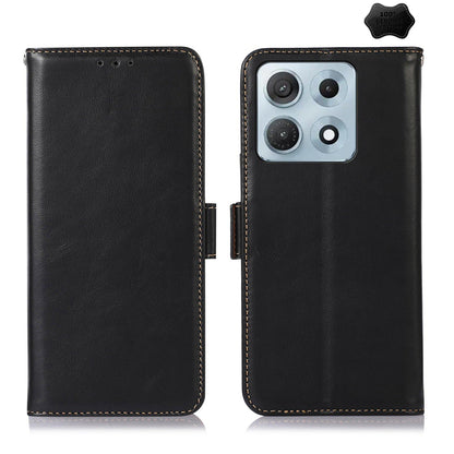 For Motorola Edge 70 Max 5G Magnetic Crazy Horse Texture Genuine Leather RFID Phone Case(Black)