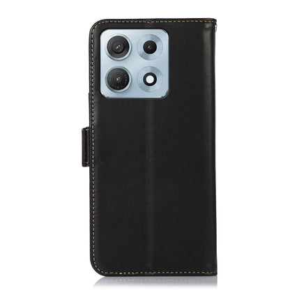 For Motorola Edge 70 Max 5G Magnetic Crazy Horse Texture Genuine Leather RFID Phone Case(Black)