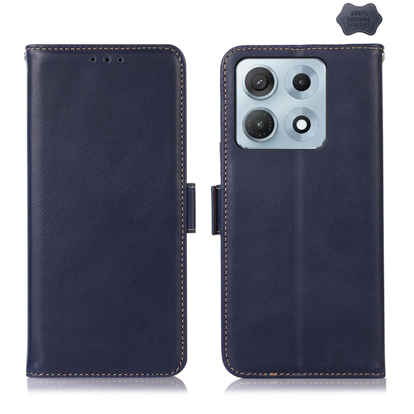 For Motorola Edge 70 Max 5G Magnetic Crazy Horse Texture Genuine Leather RFID Phone Case(Blue)