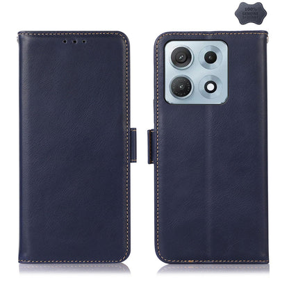 For Motorola Edge 70 Max 5G Magnetic Crazy Horse Texture Genuine Leather RFID Phone Case(Blue)