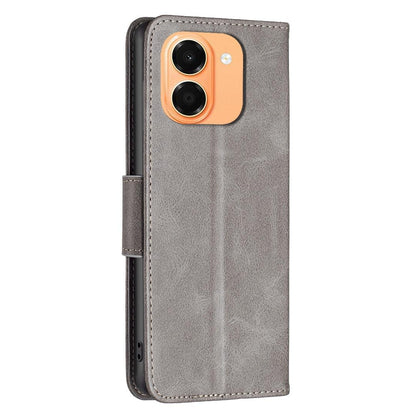 For Honor X7e 4G / X6e Lambskin Texture Pure Color Flip Leather Phone Case - Grey - EDA005588024E