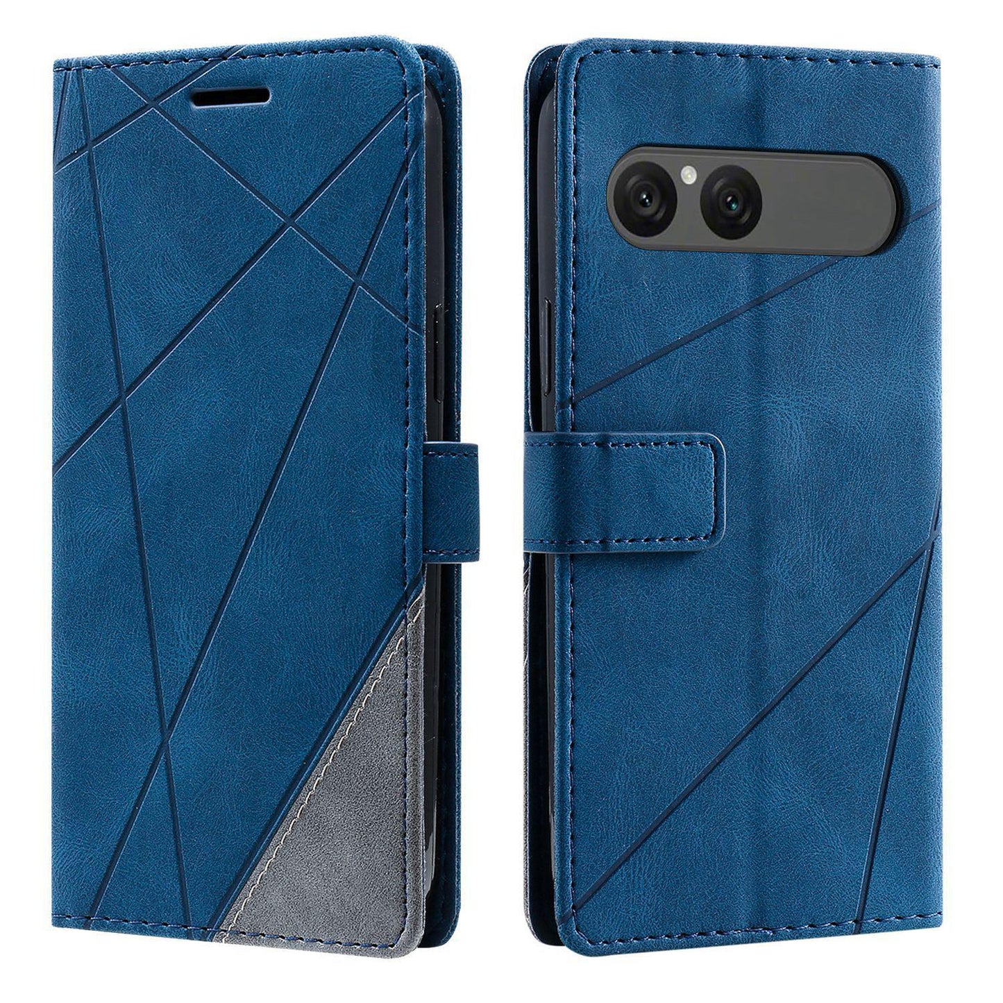 For Sony Xperia 10 VII Skin Feel Splicing Leather Phone Case(Blue)