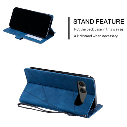 For Sony Xperia 10 VII Skin Feel Splicing Leather Phone Case(Blue)