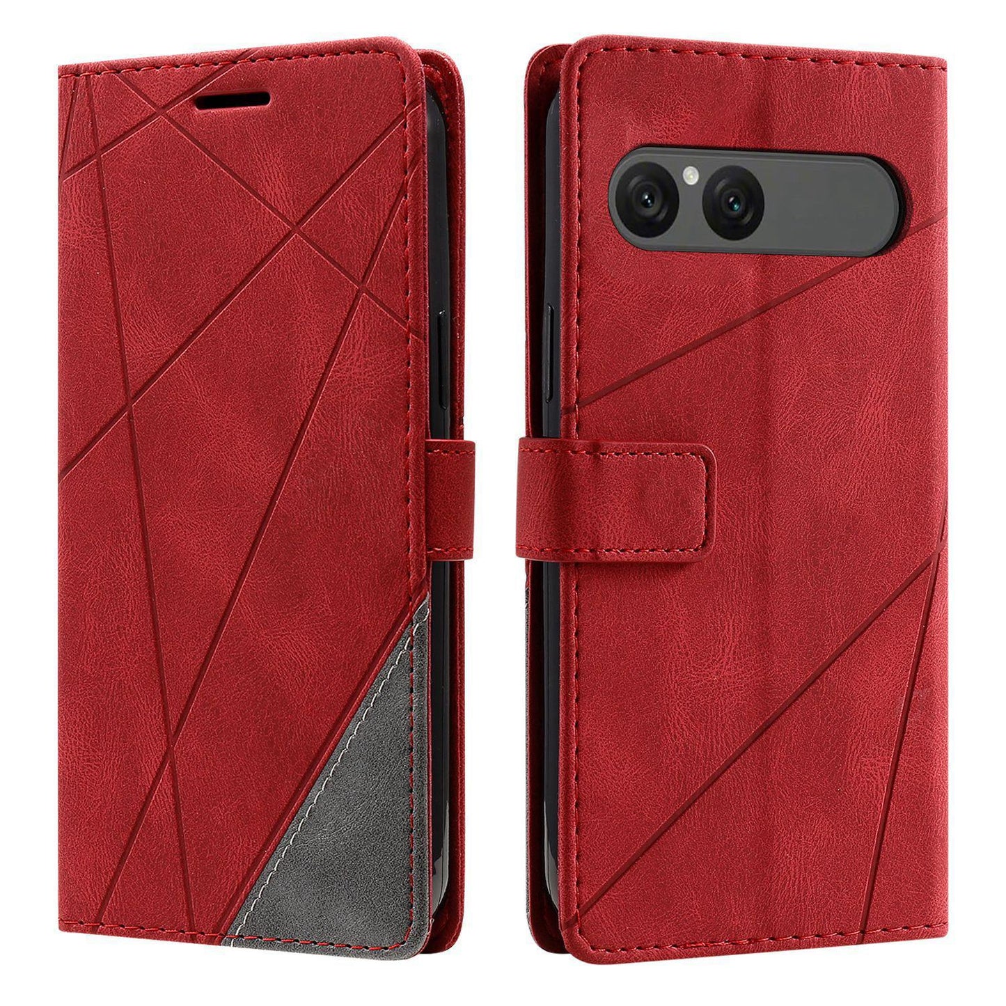 For Sony Xperia 10 VII Skin Feel Splicing Leather Phone Case(Red)