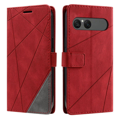 For Sony Xperia 10 VII Skin Feel Splicing Leather Phone Case(Red)