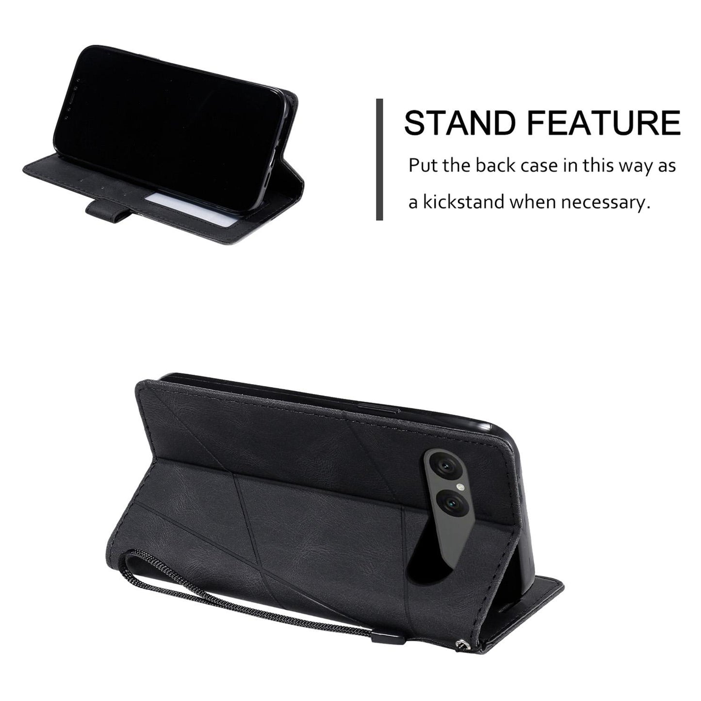 For Sony Xperia 10 VII Skin Feel Splicing Leather Phone Case(Black)