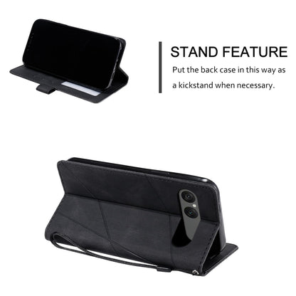 For Sony Xperia 10 VII Skin Feel Splicing Leather Phone Case(Black)