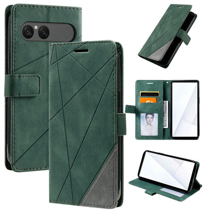 For Sony Xperia 10 VII Skin Feel Splicing Leather Phone Case(Green)