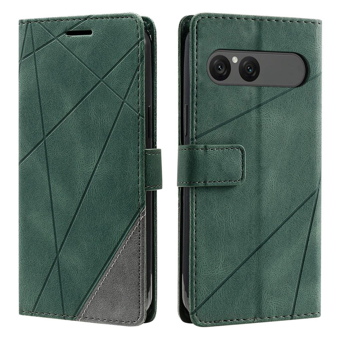 For Sony Xperia 10 VII Skin Feel Splicing Leather Phone Case(Green)