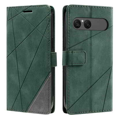 For Sony Xperia 10 VII Skin Feel Splicing Leather Phone Case(Green)