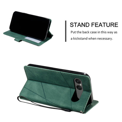 For Sony Xperia 10 VII Skin Feel Splicing Leather Phone Case(Green)