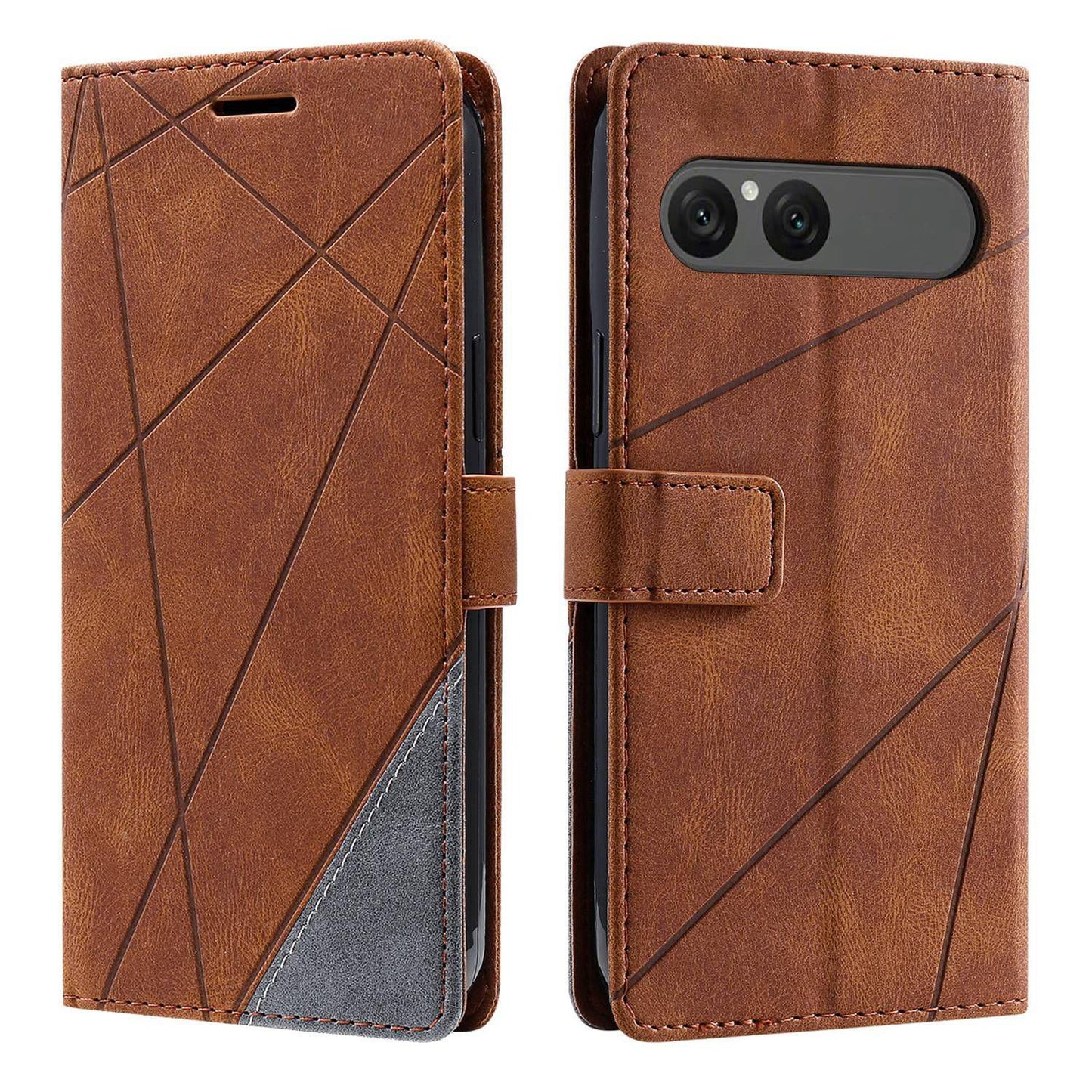 For Sony Xperia 10 VII Skin Feel Splicing Leather Phone Case(Brown)