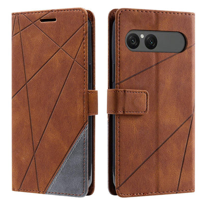 For Sony Xperia 10 VII Skin Feel Splicing Leather Phone Case(Brown)