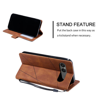 For Sony Xperia 10 VII Skin Feel Splicing Leather Phone Case(Brown)