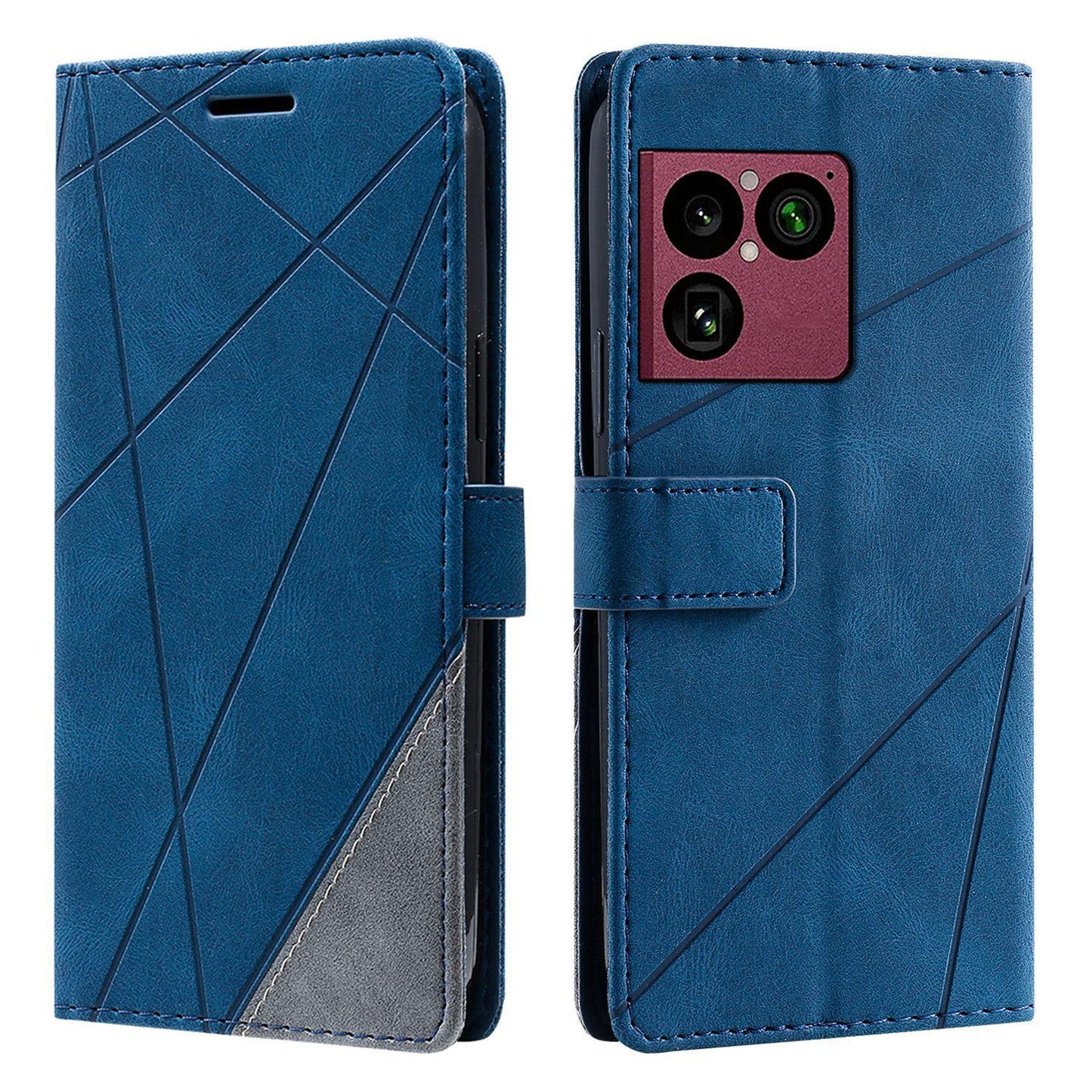 For Sony Xperia 1 VIII Skin Feel Splicing Leather Phone Case(Blue)