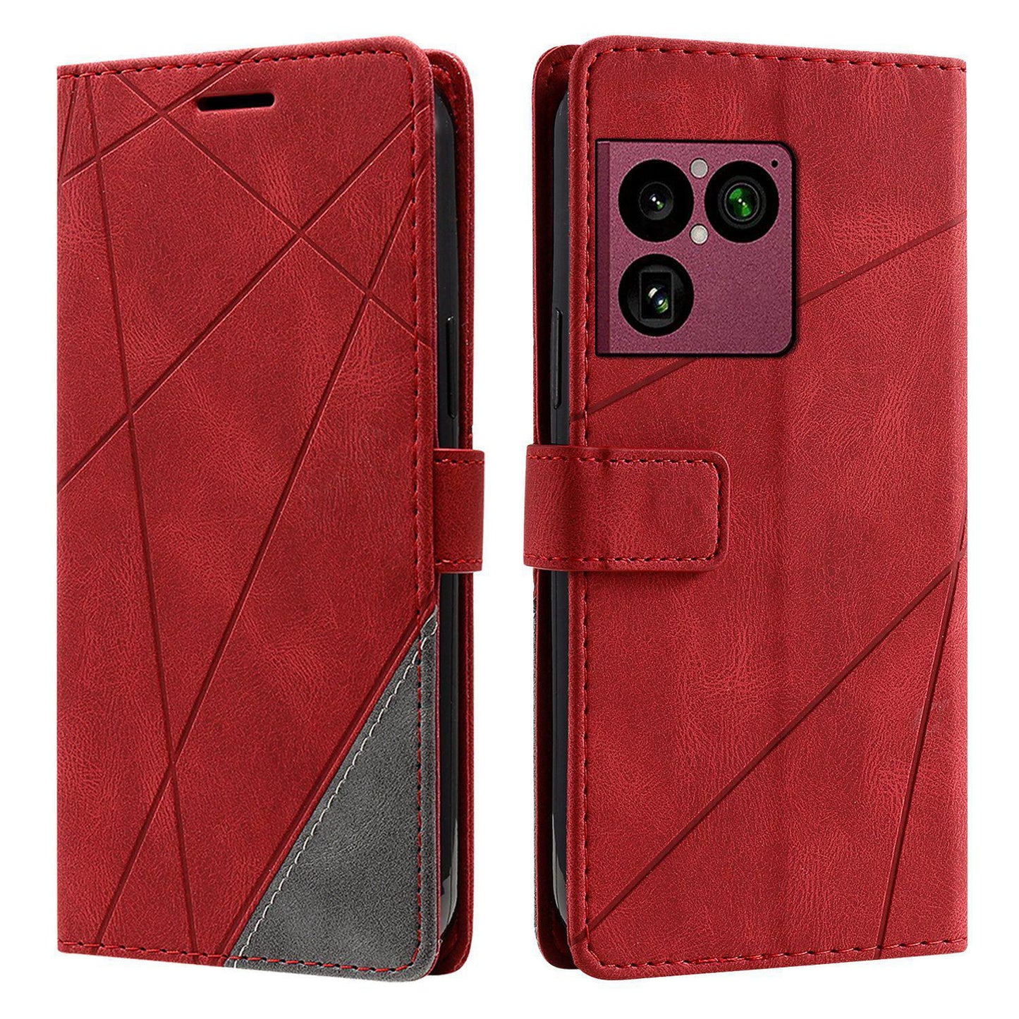 For Sony Xperia 1 VIII Skin Feel Splicing Leather Phone Case(Red)