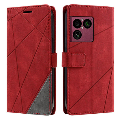 For Sony Xperia 1 VIII Skin Feel Splicing Leather Phone Case(Red)