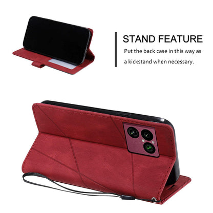For Sony Xperia 1 VIII Skin Feel Splicing Leather Phone Case(Red)