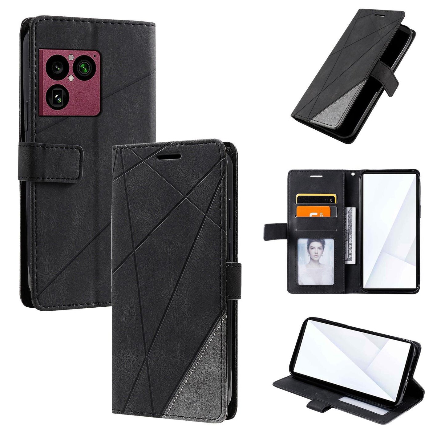 For Sony Xperia 1 VIII Skin Feel Splicing Leather Phone Case(Black)