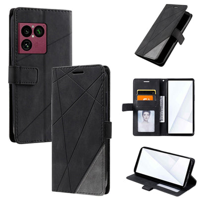 For Sony Xperia 1 VIII Skin Feel Splicing Leather Phone Case(Black)