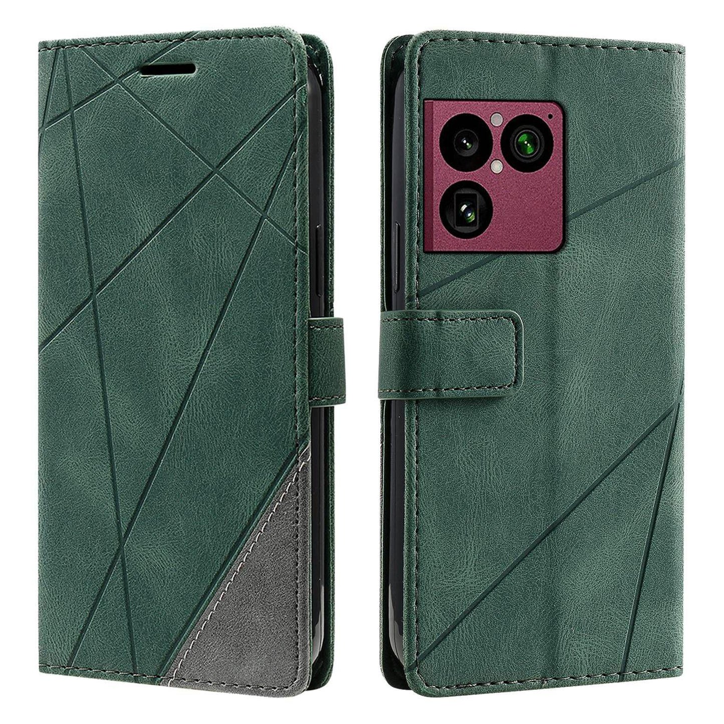 For Sony Xperia 1 VIII Skin Feel Splicing Leather Phone Case(Green)