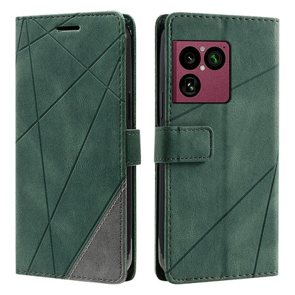 For Sony Xperia 1 VIII Skin Feel Splicing Leather Phone Case(Green)