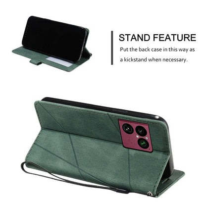 For Sony Xperia 1 VIII Skin Feel Splicing Leather Phone Case(Green)